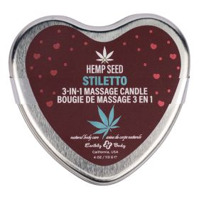 Earthly Body Valentine 3-in-1 Massage Heart Candle-Stiletto 4oz