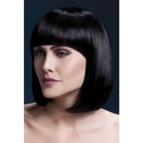 Fever Smiffys Elise Wig Sleek Bob With Fringe-Black 13"-Boxed