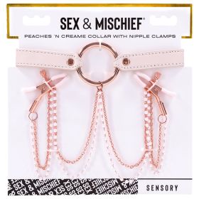 S&M Peaches ‘n CreaMe Collar with Nipple Clamps